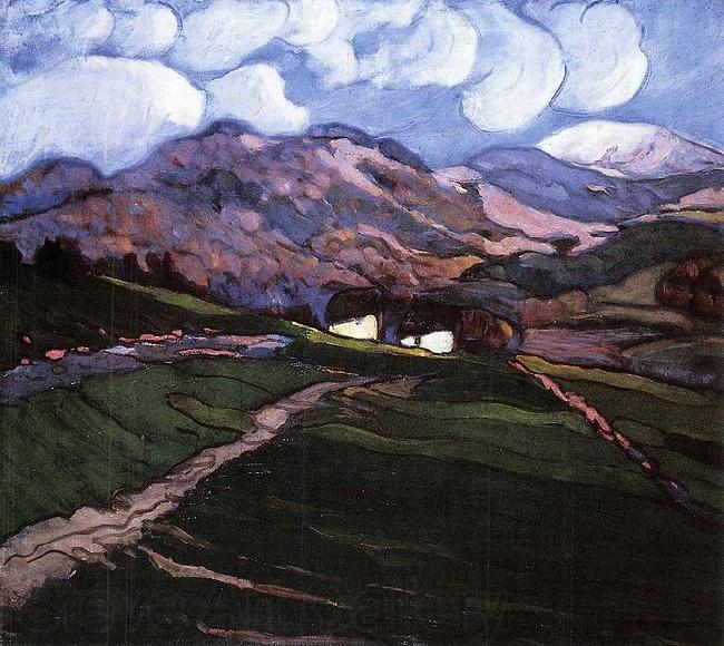 Bela Ivanyi-Grunwald View of Nagybanya with Gutin France oil painting art